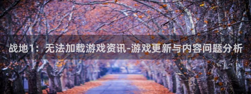 欧博娱乐开户测速：战地1：无法加载游戏资讯-游戏更新与内容问